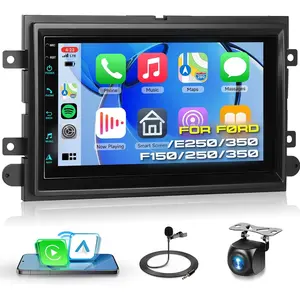 2G+64G Car Radio for Ford F150/F250/F350/E250/E350 Edge Fusion Explorer with Wireless Carplay Android Auto, 7 inch HD Touch Screen Car Stereo with Bluetooth/GPS/WiFi/FM/SWC/USB/HD Backup Camera