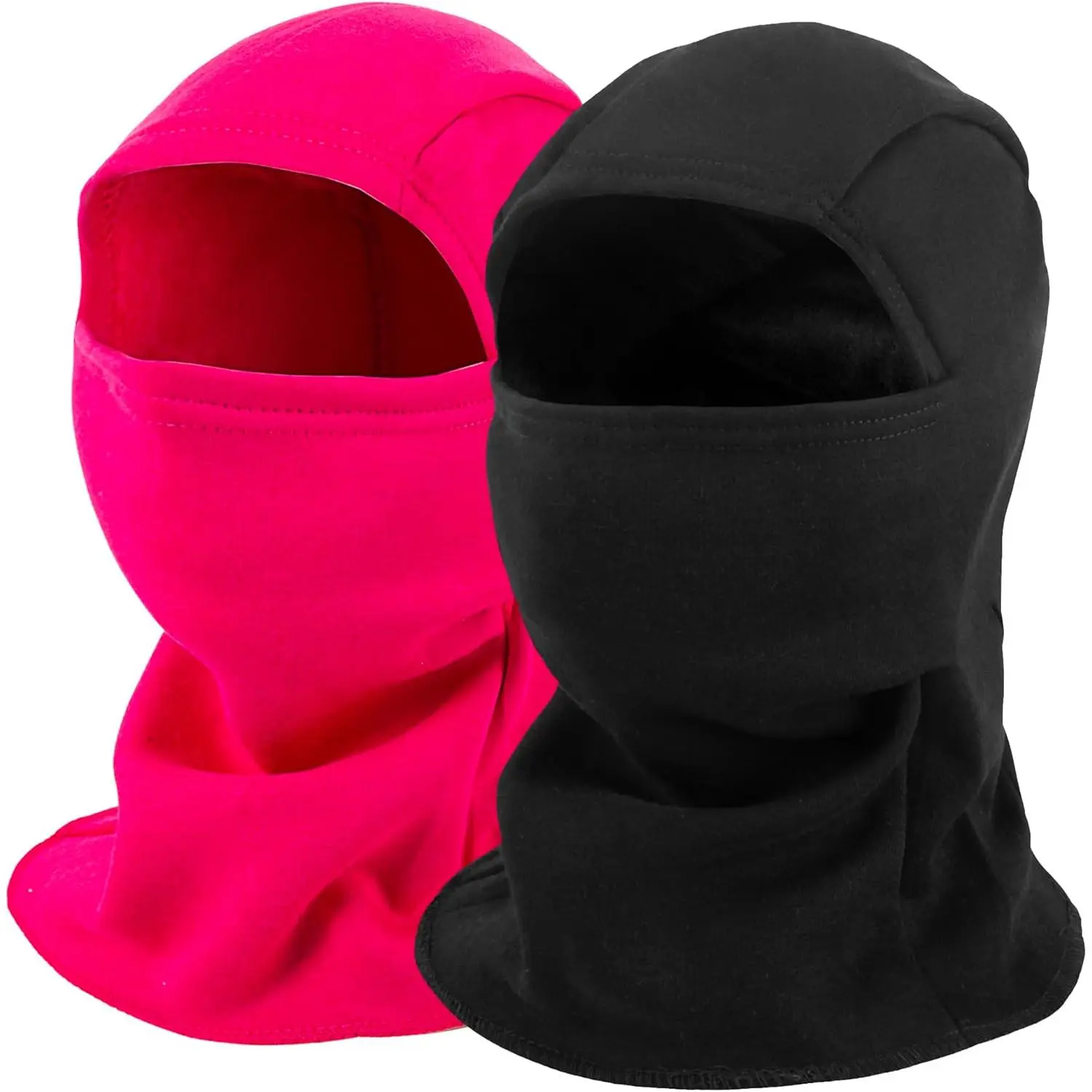 Men's & Women's 2-Pack Washable Cotton Fleece Thermal Balaclava Ski Masks - 1 Size Fits Most Full-Face Protective Gear for Motorcycle, Hiking, Running (Cold Weather Outdoors), Climbing, One Size Fits Most
