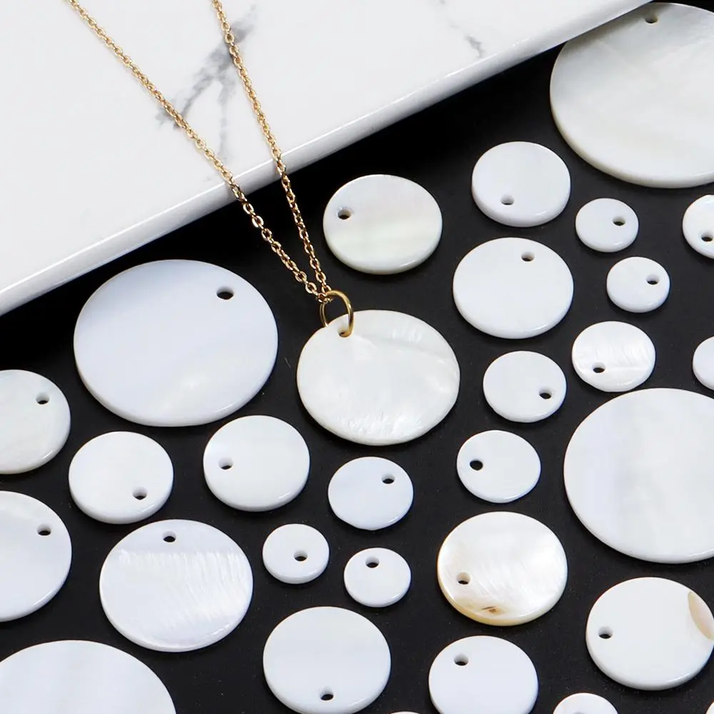 8-30mm Natural White S Disc For Jewelry Making Round Flat Mother Of Pearl S Charms Diy Bracelet Necklace Accessories