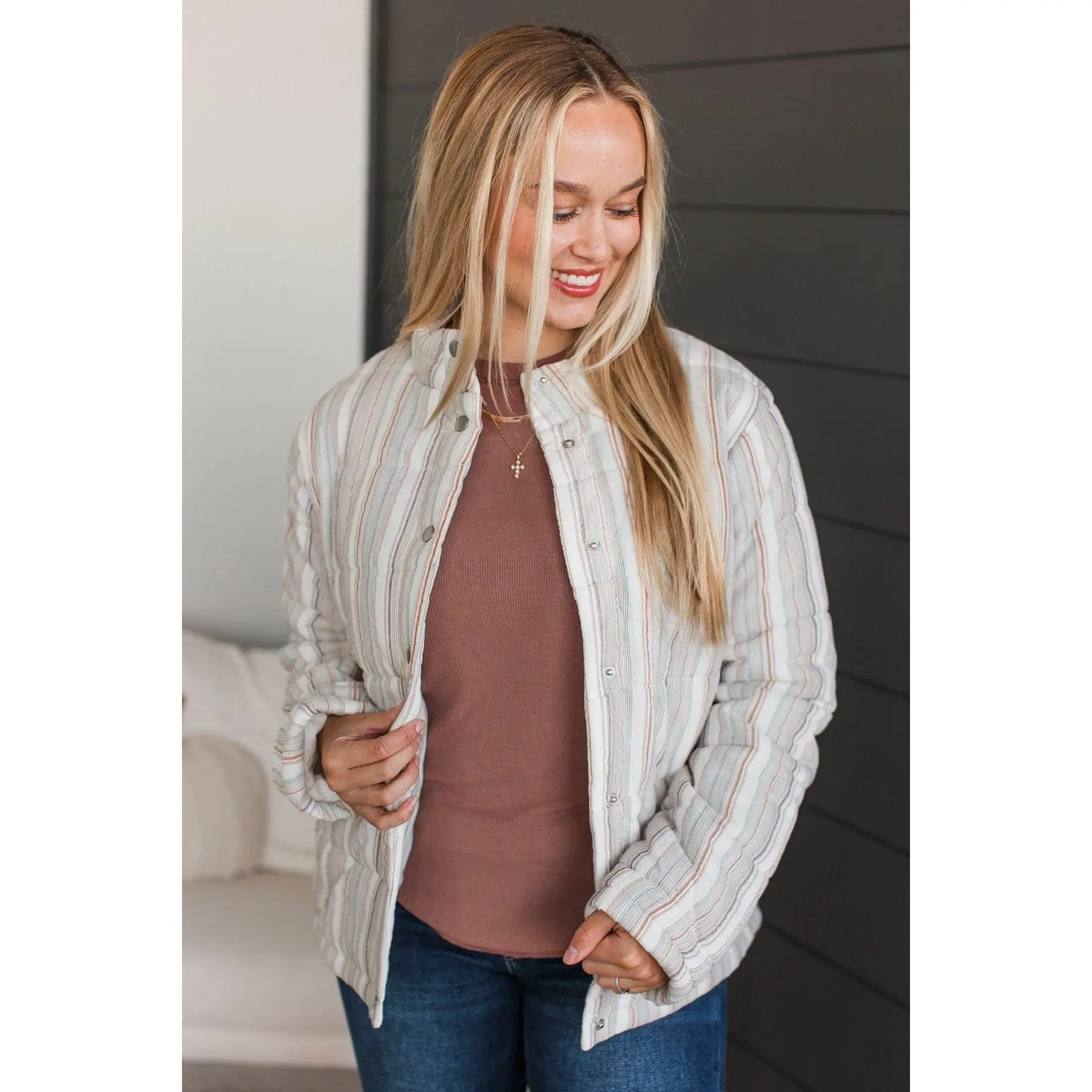 The World Awaits Quilted Puffer Jacket- Off-White