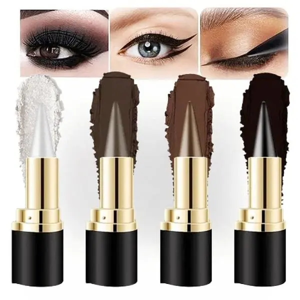 4-Pack Cream Pencil Eyeliner - Waterproof Matte, Longwear Smudge-Proof Deep Black, Smooth Formula for Inner Lash Line & Smokey Looks (Multi-Pack Eyeliner for Makeup), Daily, Longwear Eye Liner