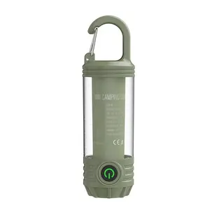 2-in-1 LED Camping Lanterns and flashlights for Hurricane, Hiking, Home, Emergency, Rechargeable Camping Lantern with 6 Lighting Modes, IPX4 Waterproof, Compact Design, One-Hand Hold, Green