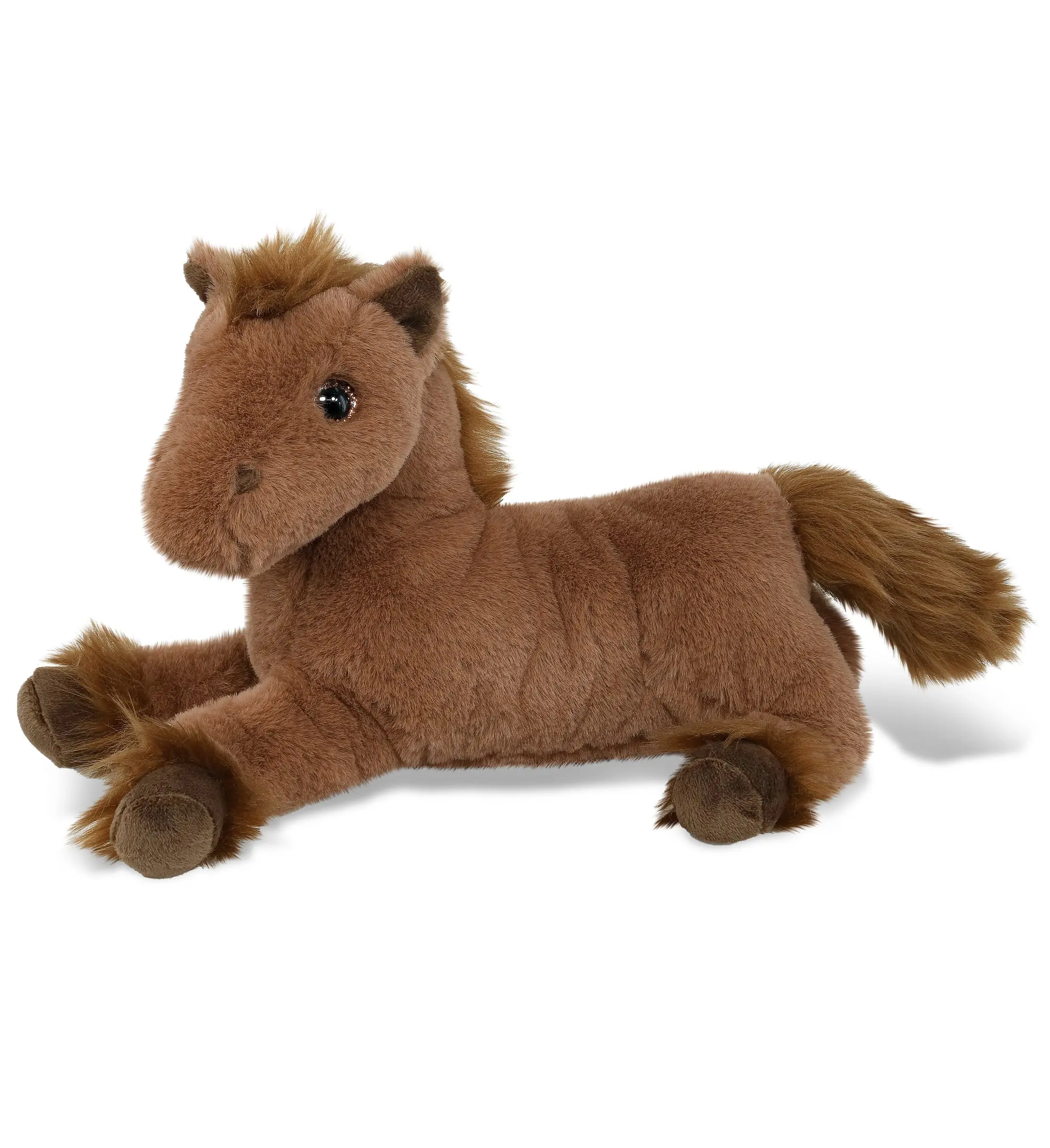SUPER-SOFT PLUSH - FANCY LAYING BROWN HORSE 10"