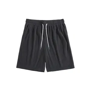 Men's Adjustable Waffle Knit Shorts-Dark Gray