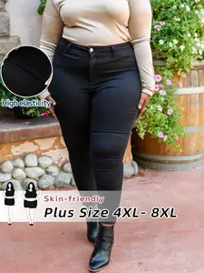 Plus Size High Waisted Jeans Pants for Women, Loose Fit Denim Jeans, Casual All Season Wear, Comfortable Elastic Stretch Fabric, Sizes 5xl-8xl