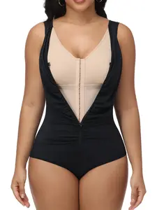 SHAPSHE Women's One Piece Tummy Control Swimsuit Full Coverage Bathing Suit Ruched Modest V Neck Shapewear Swimwear