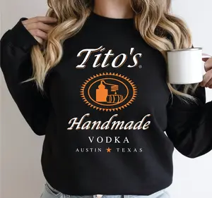 Tito's Handmade Vodka Sweatshirt, Tito Crewneck Tshirt, Austin Texas Label Sweater, Vodka Alcohol Sweatshirt, Tito's Fan Gift, Unisex Sweatshirt, Gifts For Female Male, Long Sleeve Crewneck Shirt, Gifts For Birthday