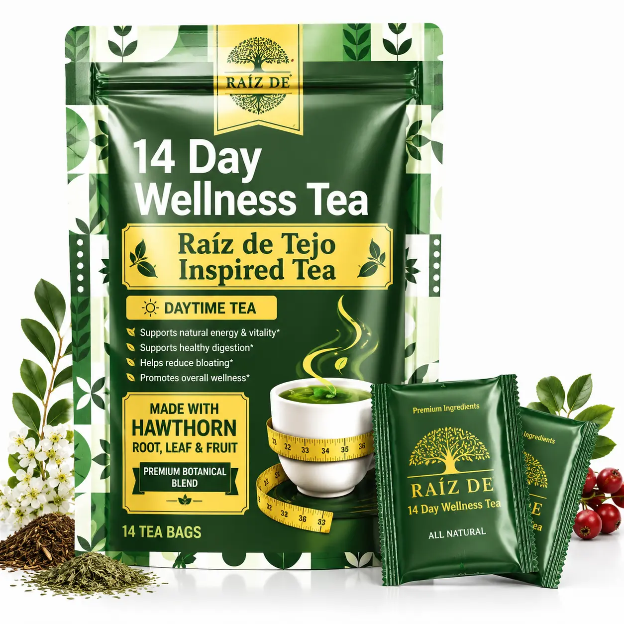 Raiz De Tejo-Inspired Herbal Wellness Tea | 14 Day Botanical Blend | Premium Herbal Tea | Lab Tested