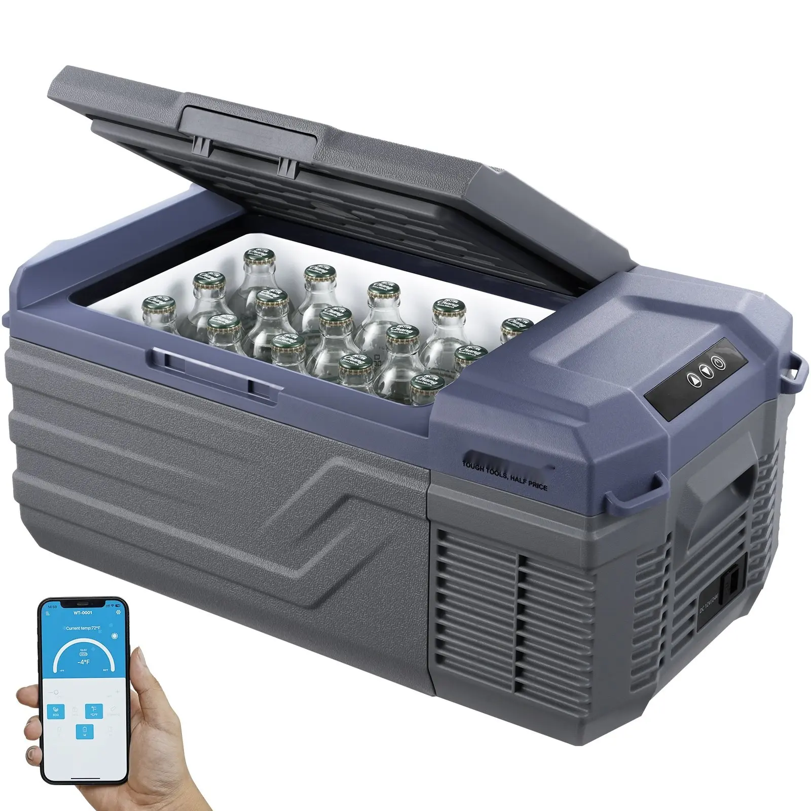 Portable 15 L Car Refrigerator Freezer With Compressor, 12V DC Powered Single Zone Cooling, Compact Vehicle Cooler For Car, Truck, SUV, Van, RV And Home Use, Ideal For Road Trips, Camping, Outdoor Travel