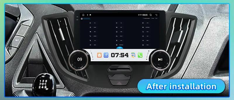 Double Knobs Android Radio for 【Ford Transit 2015 2016 2017 2018】 Car Stereo Android Auto 10.1 Inch Touchscreen GPS WiFi Bluetooth FM/RDS EQ + Backup Camera