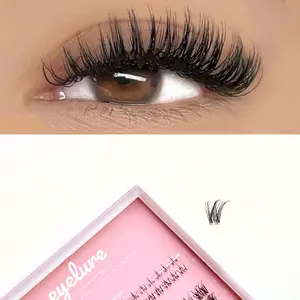 Clear Natural Daily Style With Bottom Cluster Lashes Kit (Auslar) - Makeup Eyelashes Eyelash Extension Lash Extension Gentle Lightweight waterproof lashclusters Salon Tweezer sweet eyelashes lash individuals Cosmetic Eyelashes Extensions