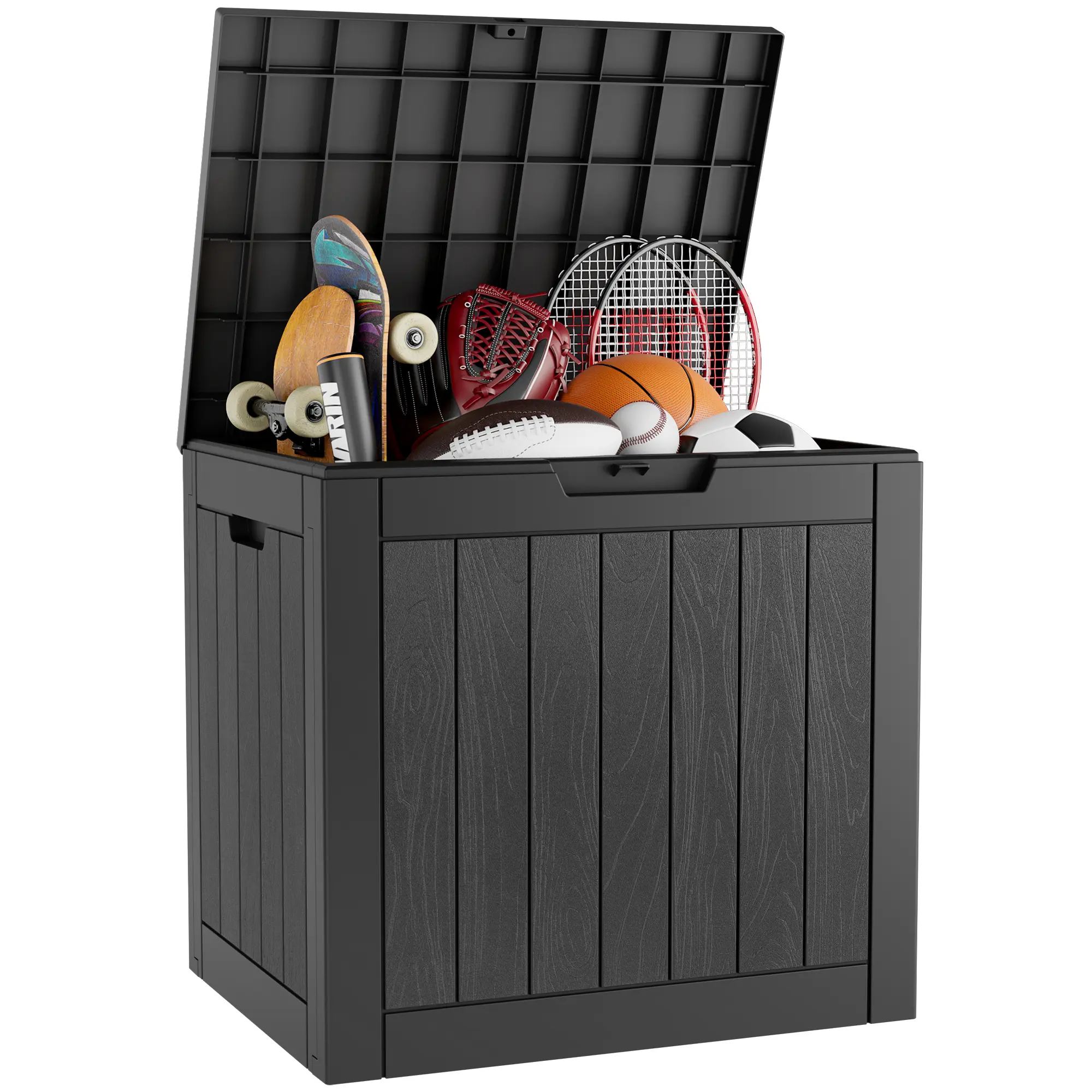 31-Gallon Large Outdoor Storage Box – Waterproof Deck Box for Patio, Garden, or Poolside – Weather-Resistant Resin Storage with Lockable Lid & Seating Function, Easy Assembly-Christmas Gifts