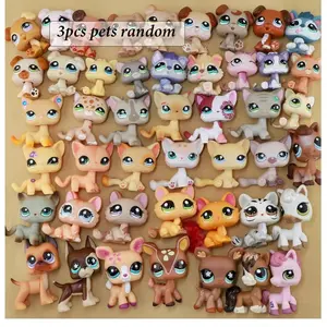 3 pcs Random Pets and 7 pcs Random Accessories miniature cat and dog figures Animals Pets and Accessories  Best Birthday Halloween Christmas Valentine's Day Gift for lps Fan