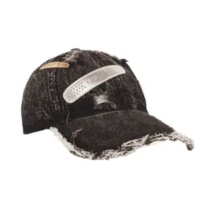 Bandage Cap Bleached Black Denim2