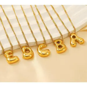 Balloon bubble letter pendant for women, fashionable, high-end, trendy, versatile and popular necklace accessory