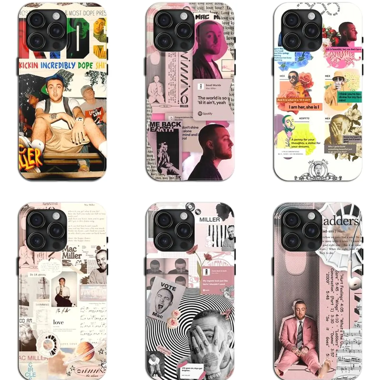 6 Styles Vintage Style Mac Miller, GO:OD AM (10TH ANNIVERSARY), Tough Phone Case Hip Hop Phone Cover for iPhone17 ProMax /16/15/14/13/12/11 Plus for Samsung phones,