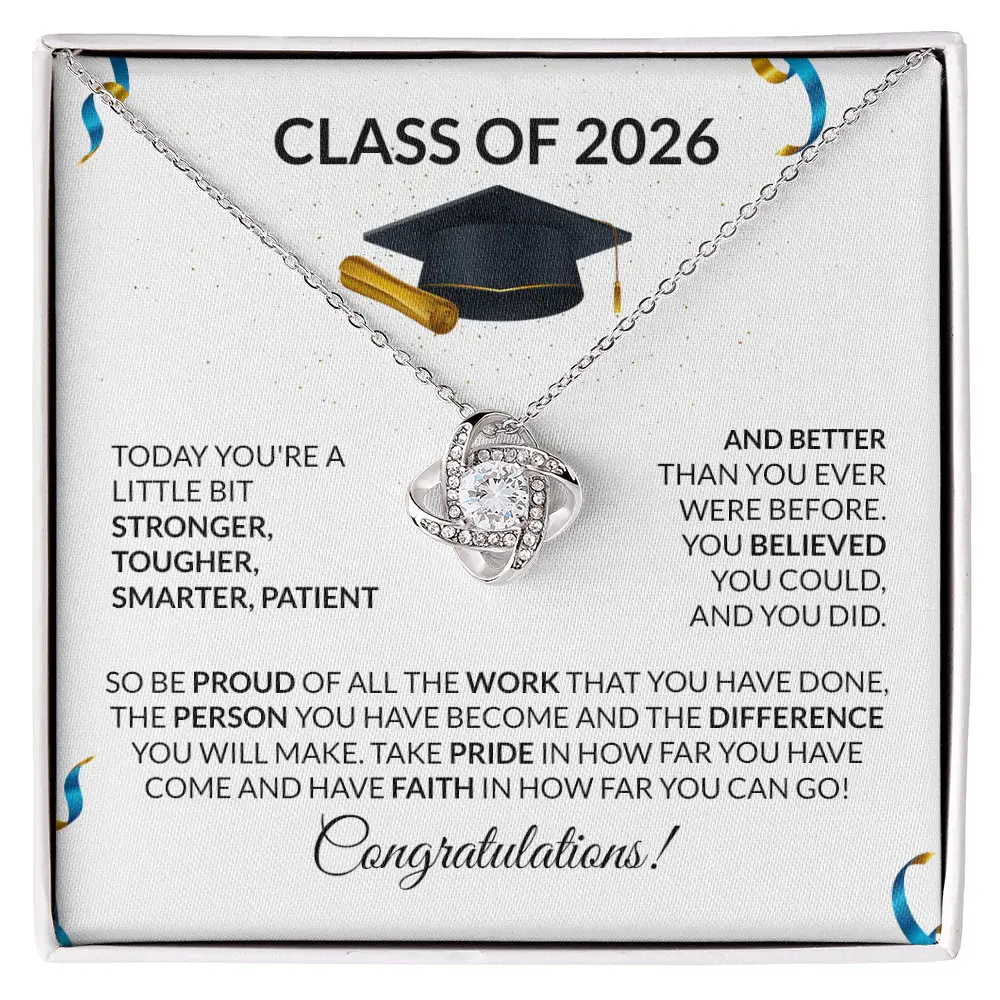 Love Knot Pendant Necklace, Graduation or Birthday Gift for Daughter-in-Law, Gold Tone Boho Fashion Jewelry with Adjustable Chain, Class of 2024, Adjustable Chain Jewelry, Fashion Pendant Necklace, Meaningful Gifts, Chain Jewelry Necklaces