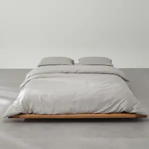 1 piece Us Queen Lyocell Fiber Quilt Cover Summer Cool Silky Smooth Comfortable Duvet Cover, Luxury Solid Grey Color