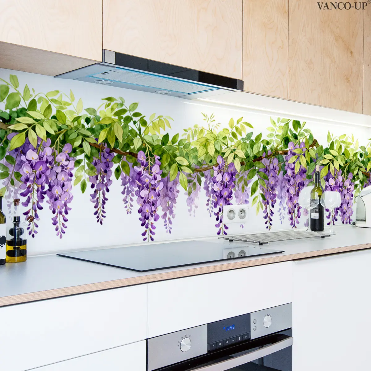 (30*90cm) creative wisteria flower 2D flat, home decoration self-adhesive Decorative Wall sticker, Floral Pattern Sticker, Interior Wall Decor, M20437