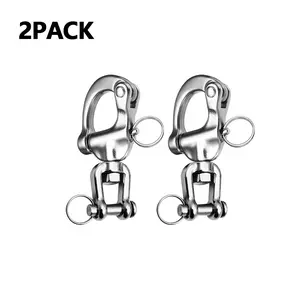 2PACK Snap Shackle Sailing Halyard, 316 Stainless Steel Clevis Swivel Jaw Swivel Shackle, Quick Release Snap Hook For Sailing Rigging Shackles