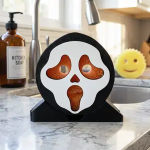 Ghostface Sponge Holder with Drainage Fits Scrub Daddy & Scrub Mommy, Gift for Scream Movie Fans, Horror Kitchen Sink Organizer