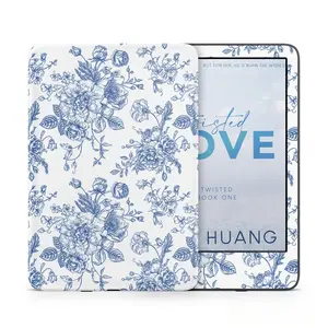 For Kindle Paperwhite 11th generation Protective Floral Pattern Sticker - Blue Floral Design, Perfect Fit for KPW5 - Easy to Apply Without Leaking Glue