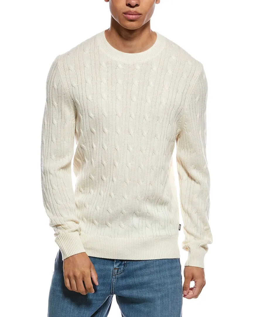 BOSS Hugo Boss Hetico Wool & Cashmere-Blend Crewneck Sweater BOSS Hugo Boss Hetico Wool & Cashmere-Blend Crewneck Sweater