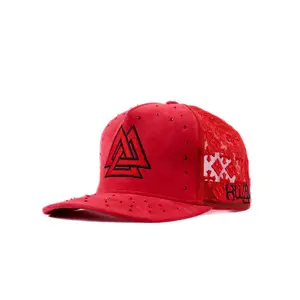 Suede Tri Figure Mesh Cap