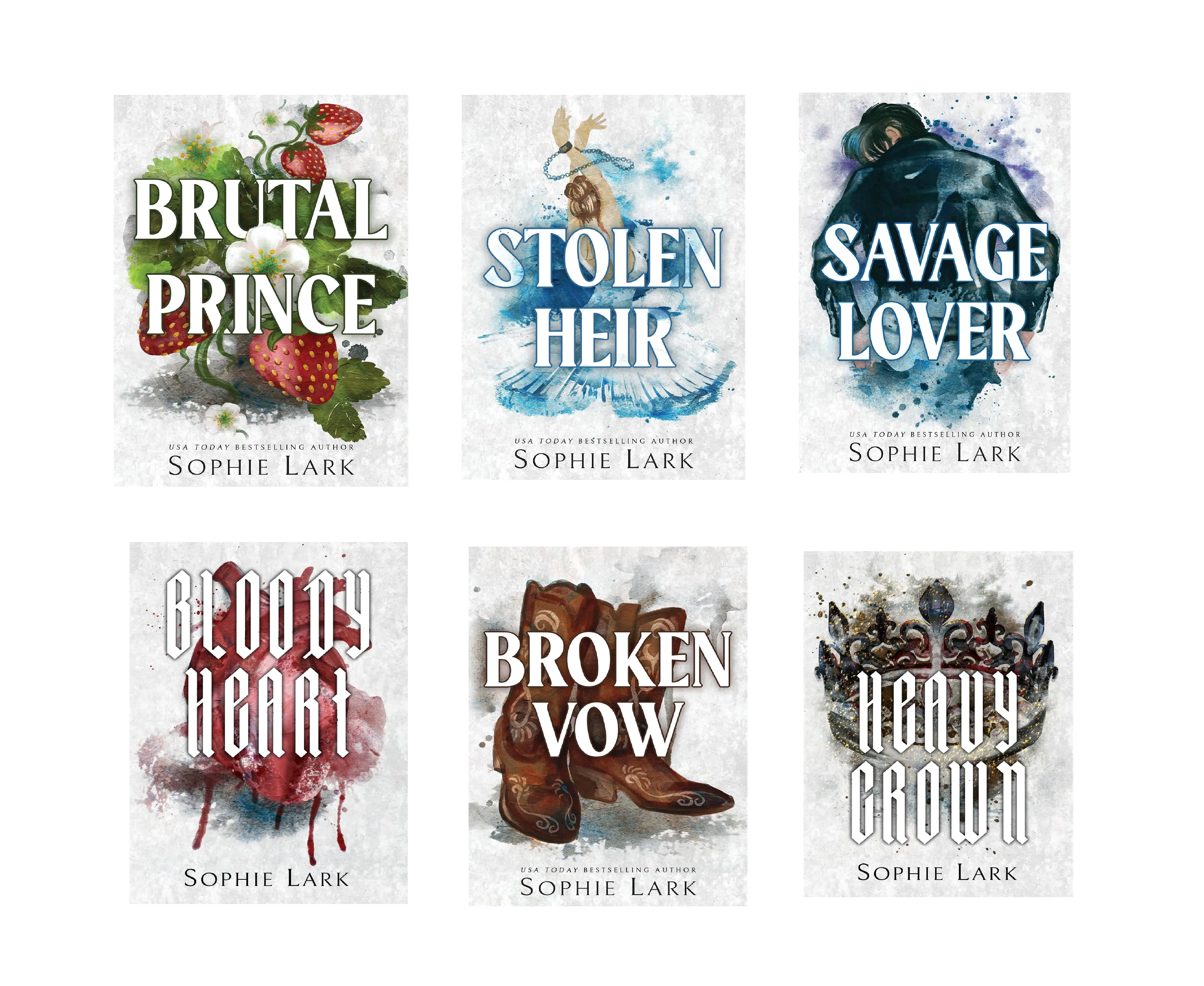 Brutal Birthright 6-Book Series by Sophie Lark: Brutal Prince, Stolen Heir, Savage Lover, Bloody Heart, Broken Vow, Heavy Crown - Paperback Dark Mafia Romance with Callum, Aida, Chicago Underworld Rivalry