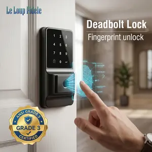 Le Loup Fidele 3-in-1 ANSI Grade 3 Fingerprint Digital Deadbolt Locks Password Smart Door Lock Locking With Key for House Office Apartment Hotel Doors Use