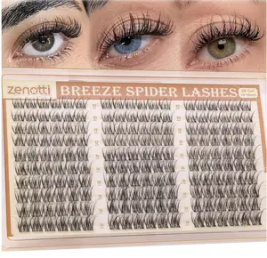 Spider Breeze Lash Clusters DD Curl 180PCS Natural Eyelash Clusters Wispy Cluster Eyelash Extensions Breeze Venus Lashes Cluster with Invisible Band Kim K Style Eyelash Extensions by zenotti