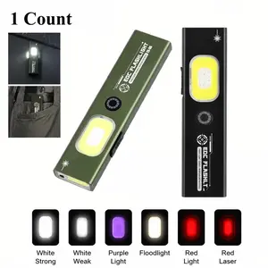 Mini Portable Multi-Function Ultra-Bright Emergency Magnetic Flashlight, 5 Light Modes, Infrared, 365nm UV, Pocket Lamp for Home, Classroom, Emergencies