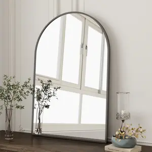 20"x 30" Bathroom Mirror Wall Vanity Arched Mirror, Black