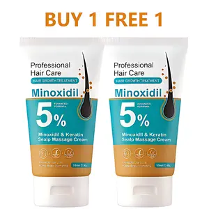 【Buy 1 Get 1 Free】5% Minoxidil & Keratin Scalp Massage Cream Hair Growth Treatment for Men & Women Prevents Loss Repairs Follicles Promotes Fast Regrowth Strengthens Roots Buy 1 Get 1 Free