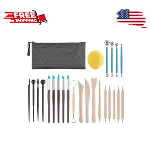 Clay Tools Kit, 25 PCS Ceramics Polymer Clay Sculpting Modeling Pottery Tools Kit