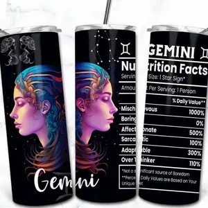 Zodiac 20 oz Tumbler Beverage Portable Washable Reusable: Pisces, Aries, Aquarius, Scorpio, Gemini  tumbler  bottle bottl