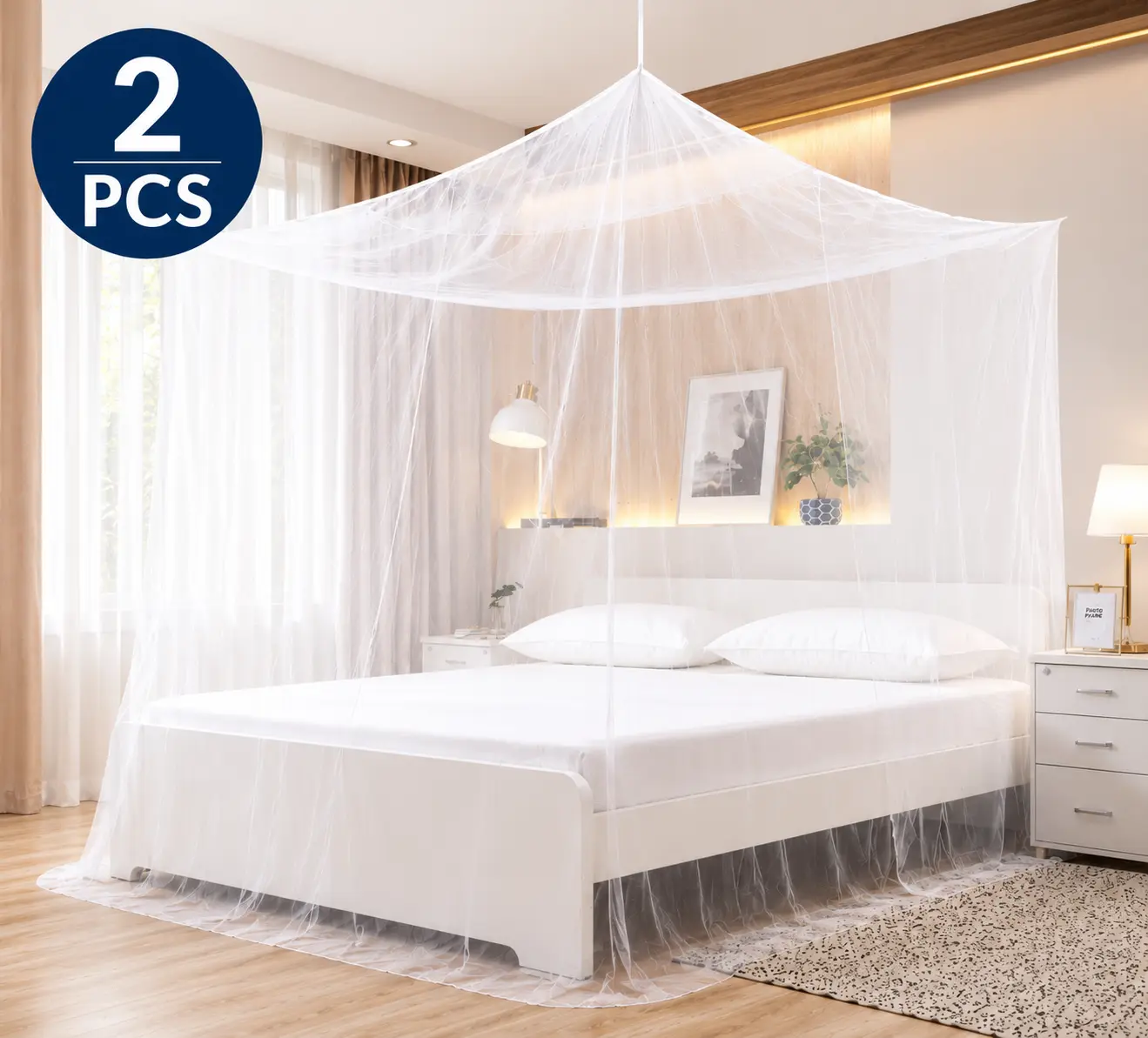 2 Pack Hanging Mosquito Net | Fine Mesh Bed Canopy for Full & Queen Beds 2 Pack Hanging Mosquito Net | Fine Mesh Bed Canopy for Full & Queen Beds