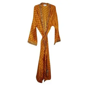 Lightweight kimono robe, women holiday Orange Gown, Duster, Beach Wear, Nightwear L-2X