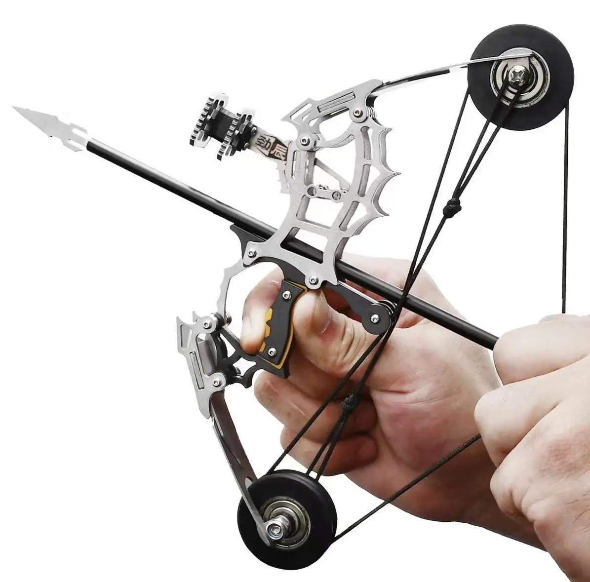 8.8in Portable Stainless Steel Metal Mini Compound Bow Arrow Kit - Durable, Lightweight, Easy-to-Use Toy for Teen Boys (Ages 12+), Target Practice, Archery Fun