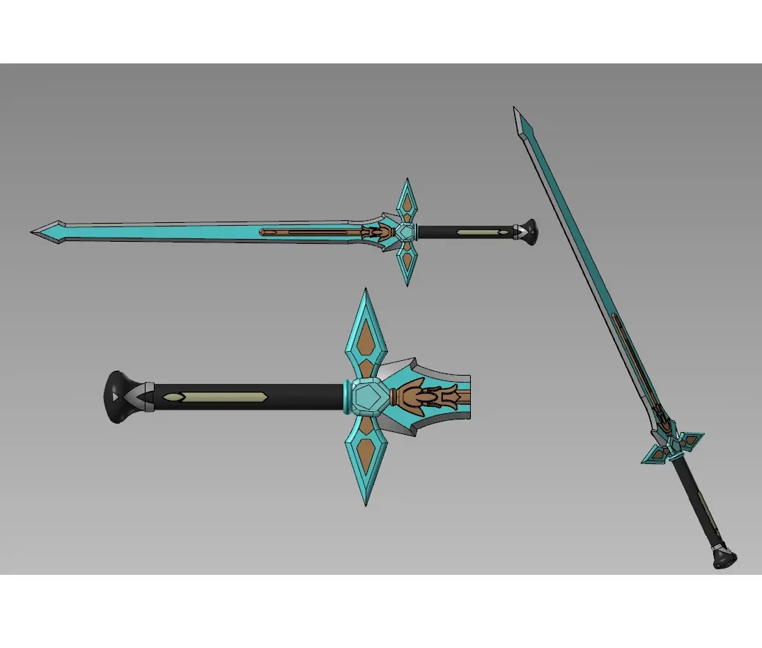 Kirito Sword Art Online Dark Repulser Cosplay Sword Kit 3D Printed