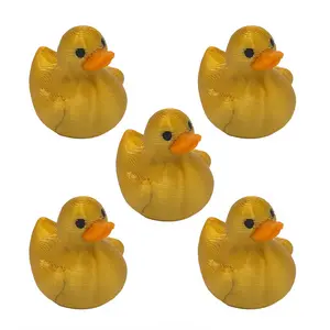 Funny Duck Valve Stem Caps (5 Pack) - 3D Printed Shiny Golden Ducky Tire Air Caps for Jeep Wrangler, Car, Truck, SUV, Motorcycle | Duck Duck Jeep Accessories & Gifts | Universal Schrader Fit Wheel Decor | Yellow Rubber Ducky Prank Toy Tire Valve Covers