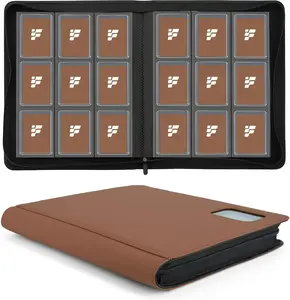 9-Pocket Toploader Card Binder with Clear Window (Coffee) | Holds 288 (3" × 4") Toploaders – Trading Card Album for TCG, MTG & Sports Cards