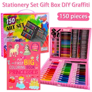 Teeny Baby 150-Piece Art Supplies Set + Drawing Book, Art Practice Booklet, Includes Pencil Sharpener, Eraser, Ruler, School Essentials, Teacher & Student Gifts