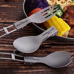 Titanium fork and spoon, suitable for home and outdoor use