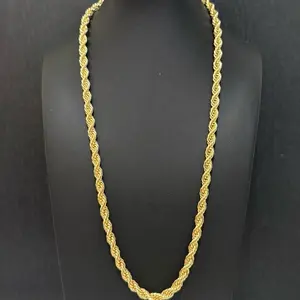 6mm 22” 18K Gold Filled Rope Chain Necklace (NOT SOLID GOLD) | Non-Tarnish, Water Resistant, Heavy Statement Chain