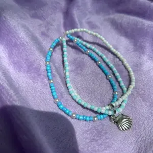 3-in-1 Seashell Blue Bracelet Stack