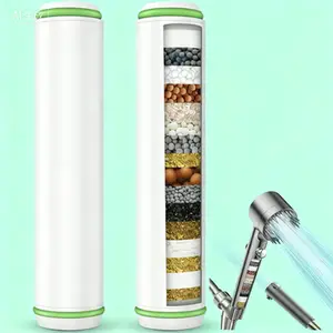 18-Stage Hard Water Shower Filter Replacement, 2 Pack Chlorine Removal Cartridge, Harmful Substances Eliminator for Handheld Showerheads, Reusable Purifier with Easy Installation