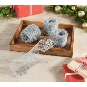 Set of 3 9' Mesh Glitter Ribbon by Valerie