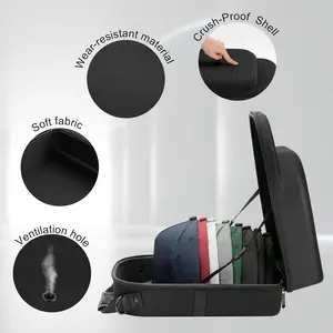 Hard Hat travel Case for Baseball Caps - Premium Hat Storage Organizer Holder with Carrying Handle, Shoulder Strap and Trolley Sleeve, Protect up to 6 Hats for Travel Outdoor