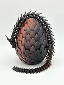 Red Voltage Dragon with Matching Egg | Articulated Red & Black Dragon | Neon City Collectible Dragon Egg Fidget